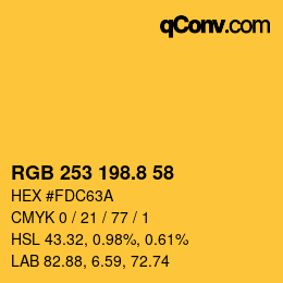 Color code: RGB 253 198.8 58 | qconv.com