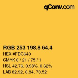 カラーコード: RGB 253 198.8 64.4 | qconv.com
