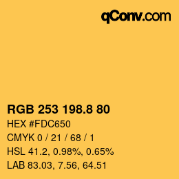 Color code: RGB 253 198.8 80 | qconv.com