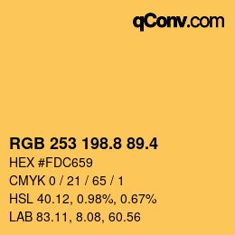 カラーコード: RGB 253 198.8 89.4 | qconv.com