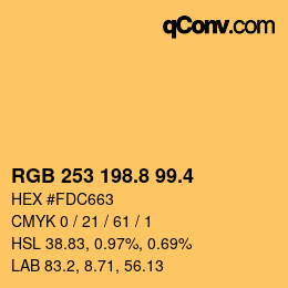 カラーコード: RGB 253 198.8 99.4 | qconv.com