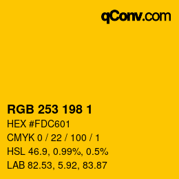 Color code: RGB 253 198 1 | qconv.com