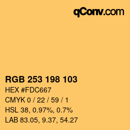 Color code: RGB 253 198 103 | qconv.com