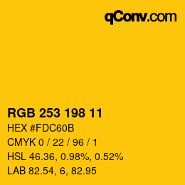 Color code: RGB 253 198 11 | qconv.com