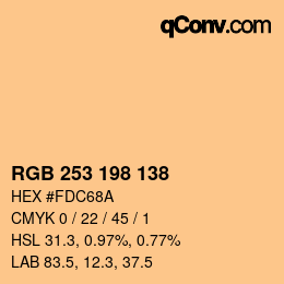 Color code: RGB 253 198 138 | qconv.com