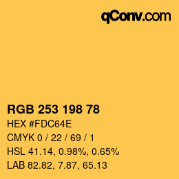 カラーコード: RGB 253 198 78 | qconv.com