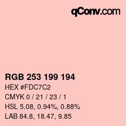 カラーコード: RGB 253 199 194 | qconv.com