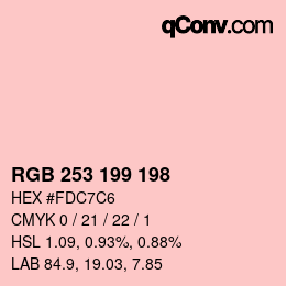 Color code: RGB 253 199 198 | qconv.com