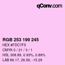 Color code: RGB 253 199 245 | qconv.com