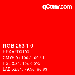 カラーコード: RGB 253 1 0 | qconv.com