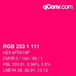 Color code: RGB 253 1 111 | qconv.com