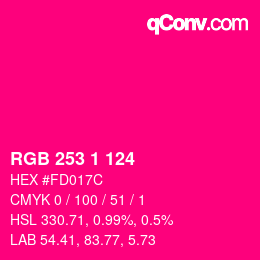 Color code: RGB 253 1 124 | qconv.com