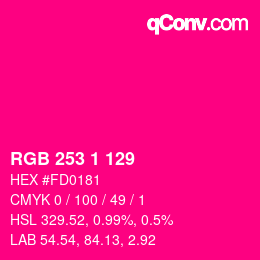 Color code: RGB 253 1 129 | qconv.com