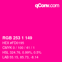 Color code: RGB 253 1 149 | qconv.com