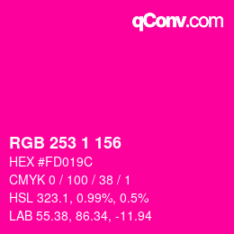 Código de color: RGB 253 1 156 | qconv.com