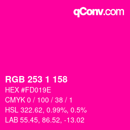 Color code: RGB 253 1 158 | qconv.com