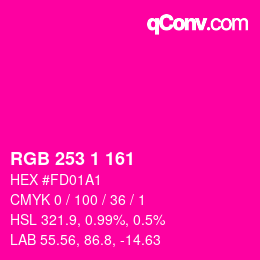 カラーコード: RGB 253 1 161 | qconv.com
