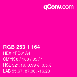 Color code: RGB 253 1 164 | qconv.com