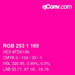 カラーコード: RGB 253 1 165 | qconv.com