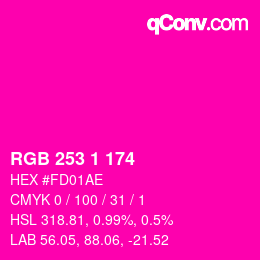 カラーコード: RGB 253 1 174 | qconv.com
