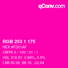 Color code: RGB 253 1 175 | qconv.com