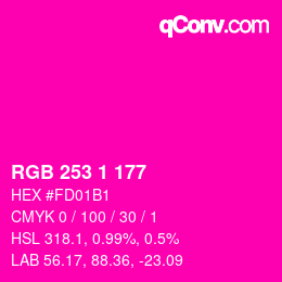 カラーコード: RGB 253 1 177 | qconv.com