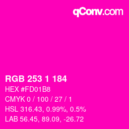 カラーコード: RGB 253 1 184 | qconv.com