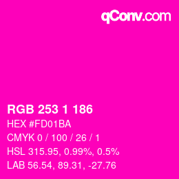 Farbcode: RGB 253 1 186 | qconv.com
