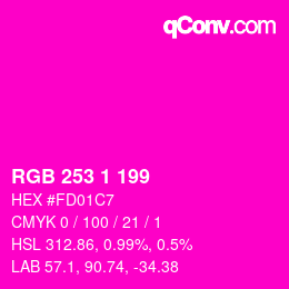 カラーコード: RGB 253 1 199 | qconv.com
