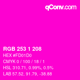 Color code: RGB 253 1 208 | qconv.com