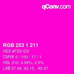 カラーコード: RGB 253 1 211 | qconv.com