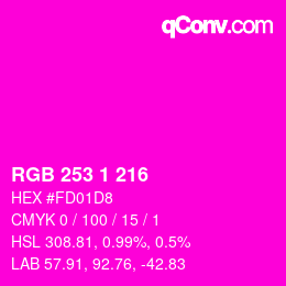Color code: RGB 253 1 216 | qconv.com