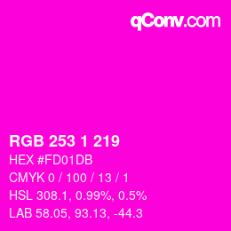 カラーコード: RGB 253 1 219 | qconv.com