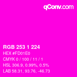 カラーコード: RGB 253 1 224 | qconv.com
