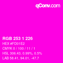 Color code: RGB 253 1 226 | qconv.com
