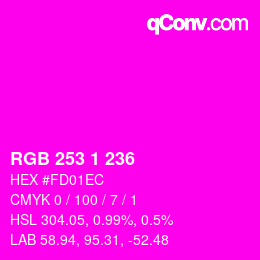 カラーコード: RGB 253 1 236 | qconv.com