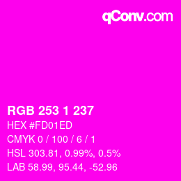 カラーコード: RGB 253 1 237 | qconv.com