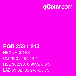 カラーコード: RGB 253 1 243 | qconv.com