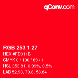 Color code: RGB 253 1 27 | qconv.com