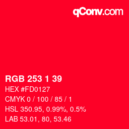 Color code: RGB 253 1 39 | qconv.com