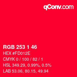 Color code: RGB 253 1 46 | qconv.com