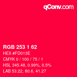 Color code: RGB 253 1 62 | qconv.com