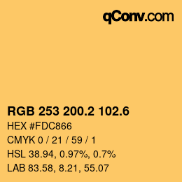 カラーコード: RGB 253 200.2 102.6 | qconv.com