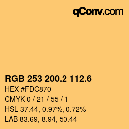 カラーコード: RGB 253 200.2 112.6 | qconv.com