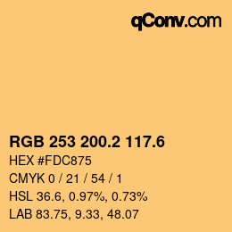 カラーコード: RGB 253 200.2 117.6 | qconv.com