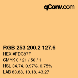 カラーコード: RGB 253 200.2 127.6 | qconv.com