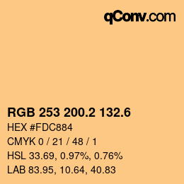 カラーコード: RGB 253 200.2 132.6 | qconv.com
