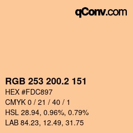 カラーコード: RGB 253 200.2 151 | qconv.com