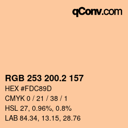 Color code: RGB 253 200.2 157 | qconv.com