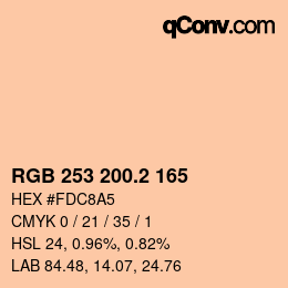 カラーコード: RGB 253 200.2 165 | qconv.com